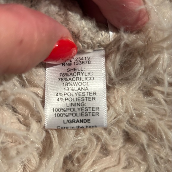 Love Tree Women's Faux Fur Open Front Sweater Vest W/Pockets Size L - Picture 6 of 8